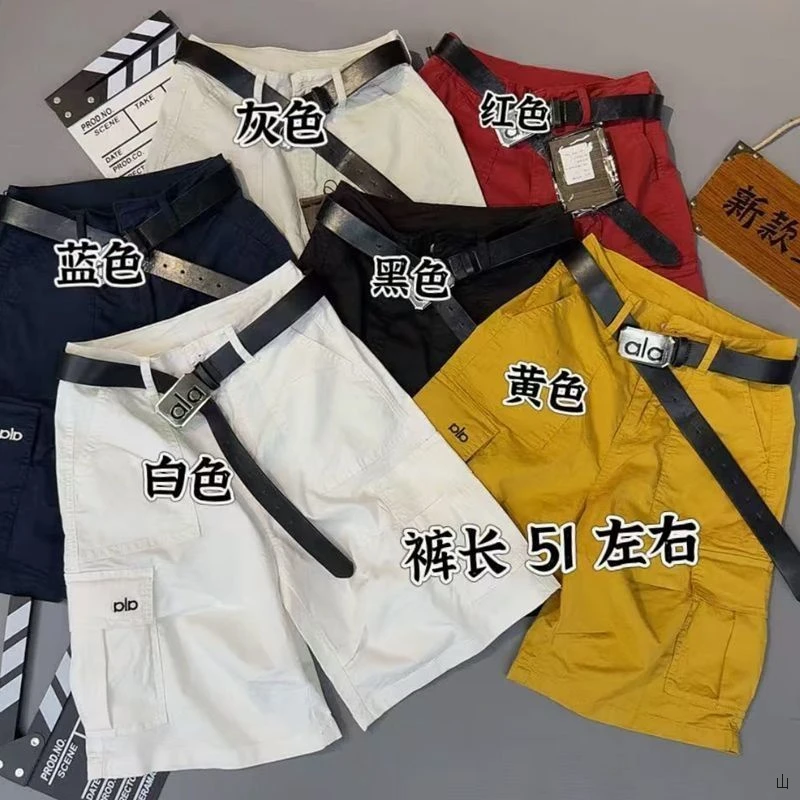 欧风热门2025夏流行简约纯色高腰直筒五分工装百搭净版时尚短裤