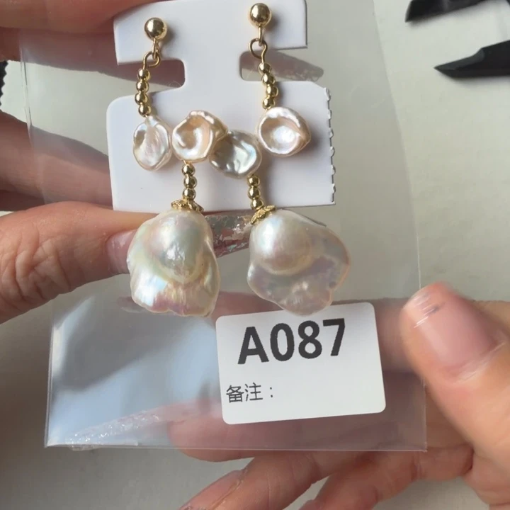 耳饰淡水珍珠银S925镶嵌