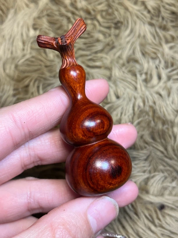 小叶紫檀龙头葫芦手把件工艺品8✖️3.1