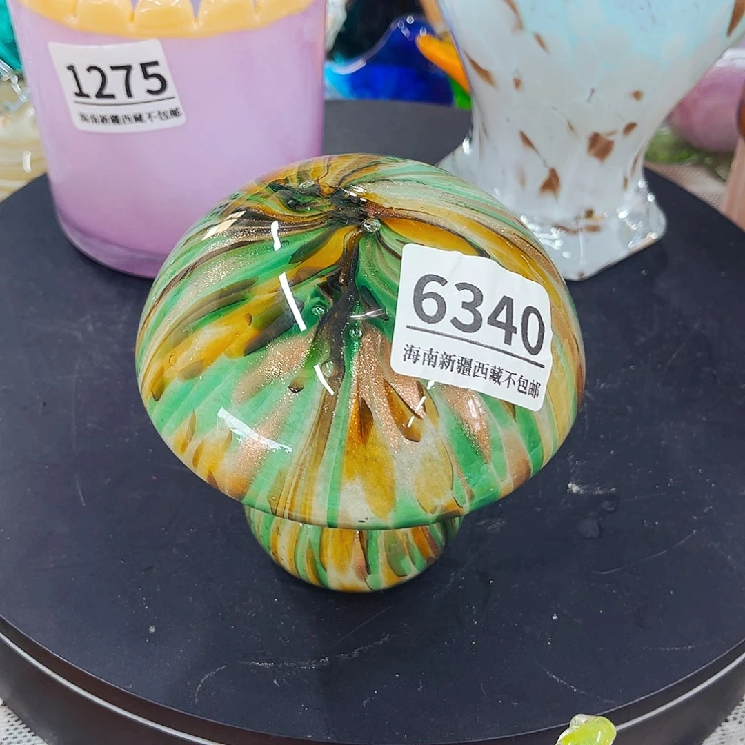 6340蘑菇 家悦琉璃花瓶摆件