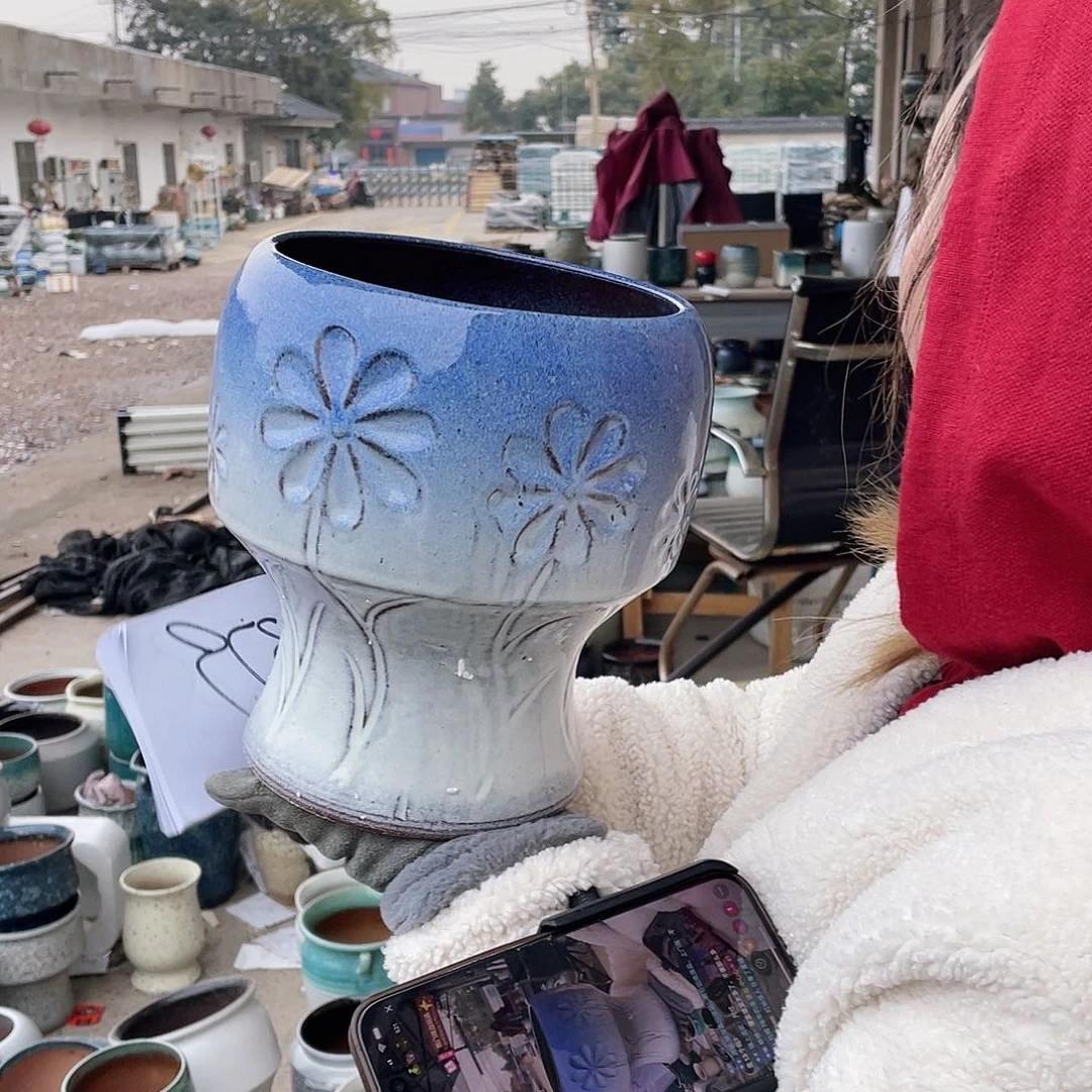 红陶王嫂花盆0212-340