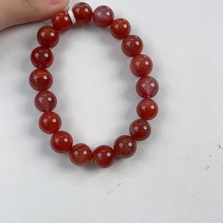 未镶嵌瓦西牛血红圆珠单圈11mm南红玛瑙