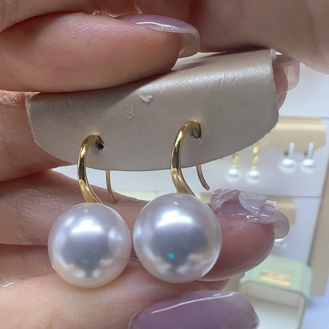 银S925镶嵌淡水珍珠耳饰