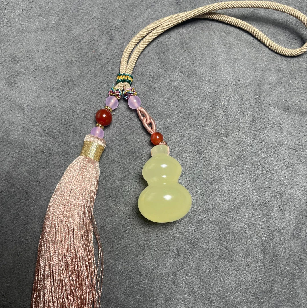 青海昆仑玉灯泡料福禄车挂饰品【DZ039】