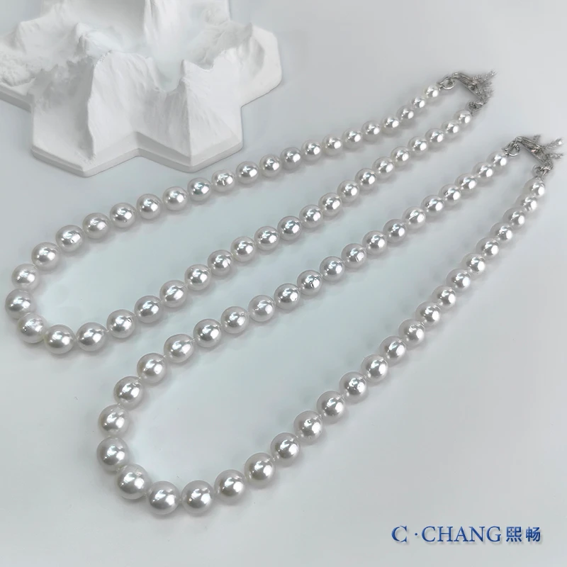 海水珍珠澳白8-10mm满串项链S925银百搭气质高级定制【畅太定制】