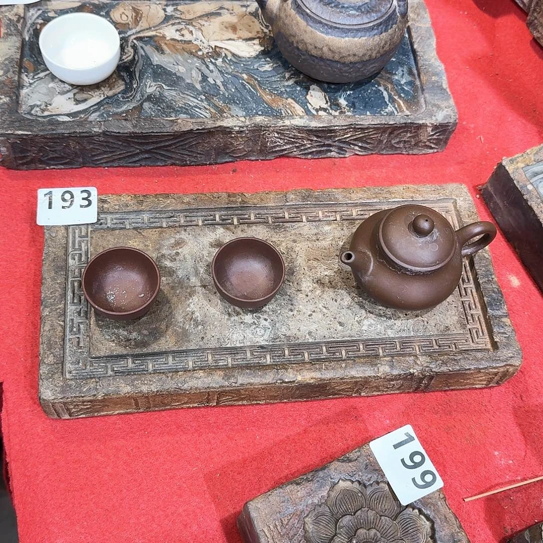 老砖茶台，砚台，画像砖