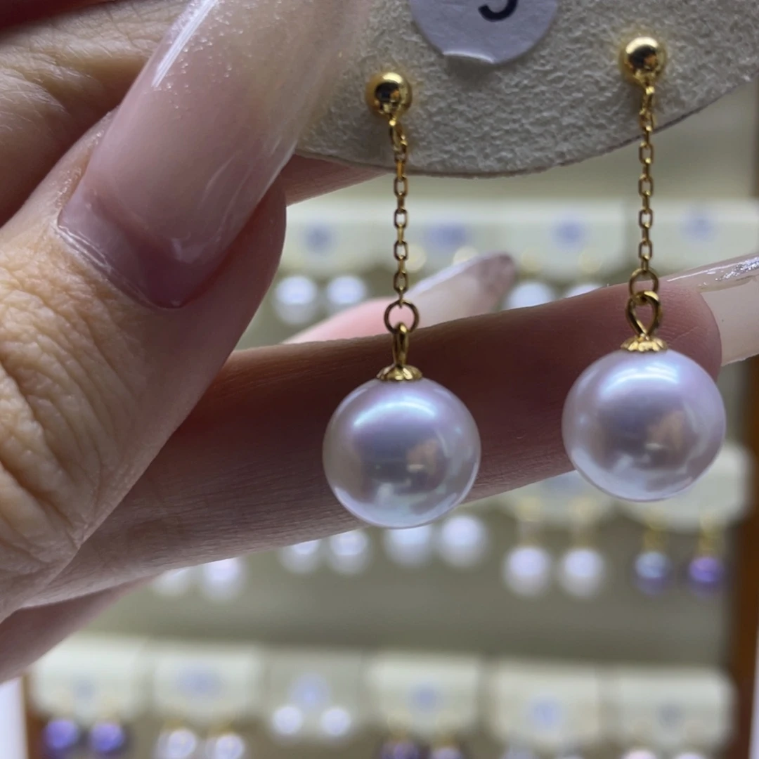 淡水珍珠耳饰银S925镶嵌