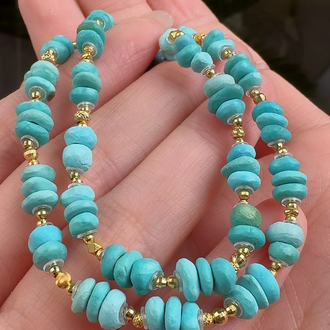 绿松石珠宝奇石18K金镶嵌