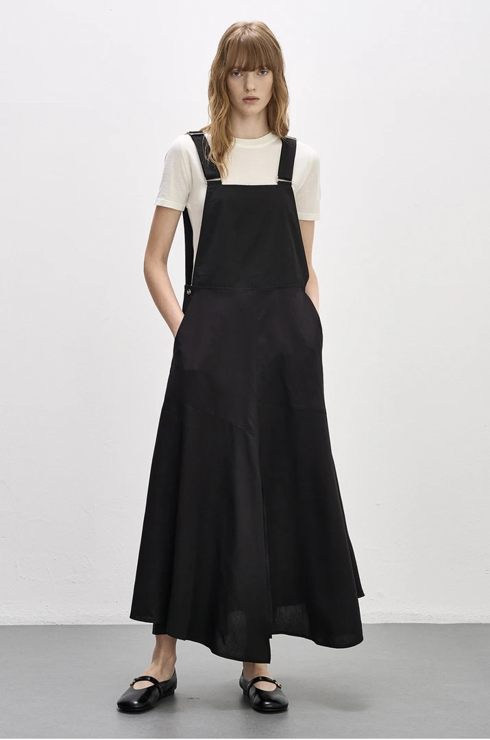 热销新款 慵懒风法式经典显高可调节背带连衣裙