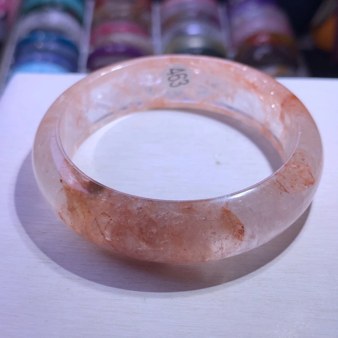 手镯未镶嵌水晶粉晶60.5圈463