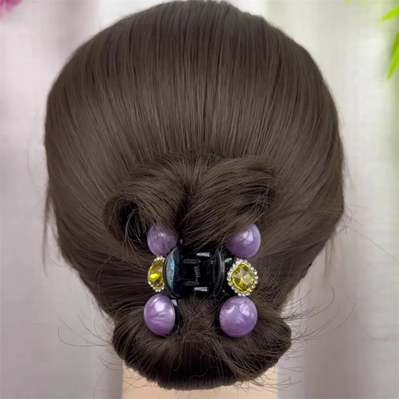 半扎抓夹后脑勺发夹气质百搭简约水钻小夹子高级感时尚发卡头饰