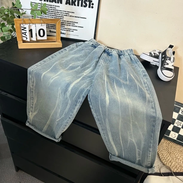 2392春秋款老爹裤男女童牛仔裤