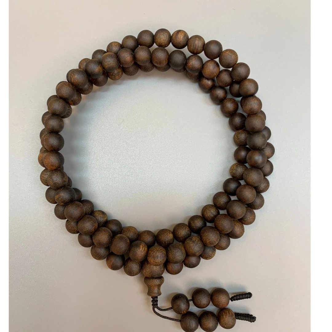 【乌身圆叶树心红油】海南莺歌绿奇楠圆珠沉香手串8m多圈沉水老料