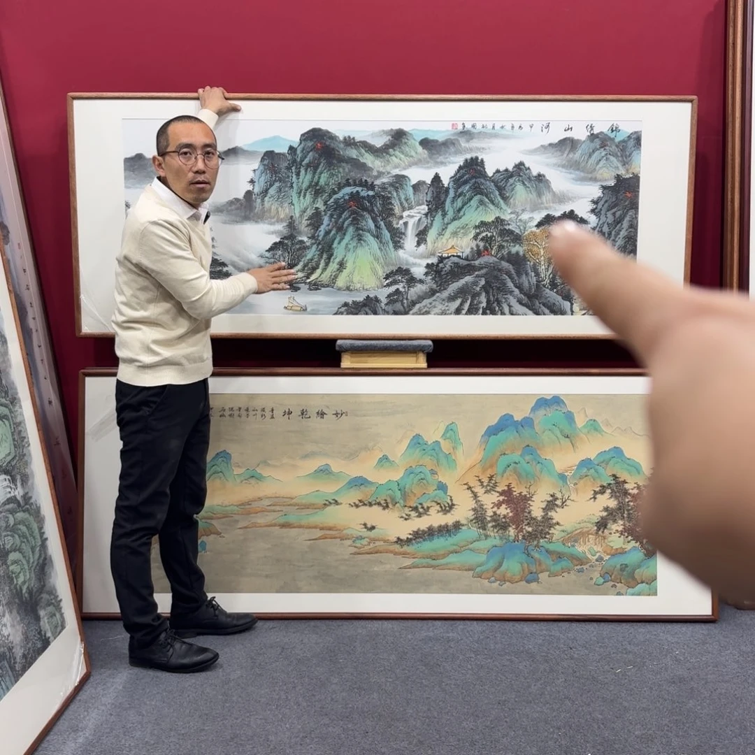 国画手绘作品带框包邮210成80