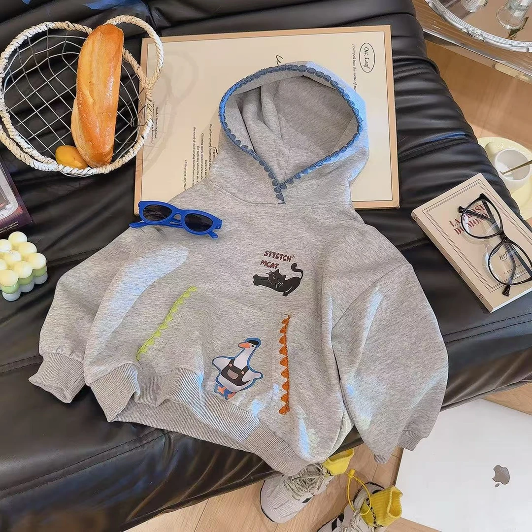 儿童秋季新款连帽卫衣男女童韩版宽松洋气上衣宝宝时髦穿搭童装88