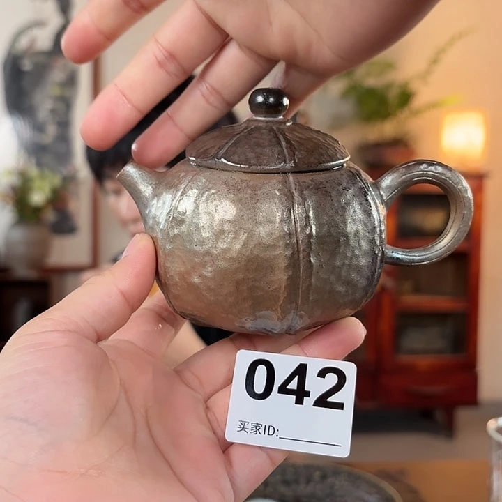 安***叶坭兴陶纯柴烧原矿泥料纯手工壶