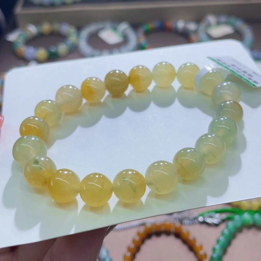 未镶嵌手链翡翠特色渐变黄卡9+
