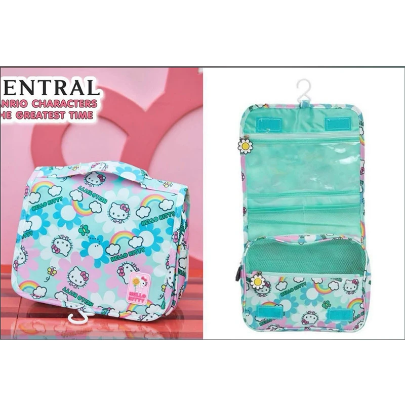 kt猫太阳花大容量收纳化妆包手提洗漱包折叠悬挂收纳挂包 09632