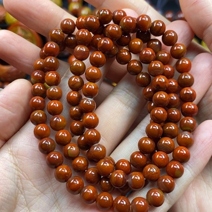 玛瑙/玉髓未镶嵌项链战国红项链