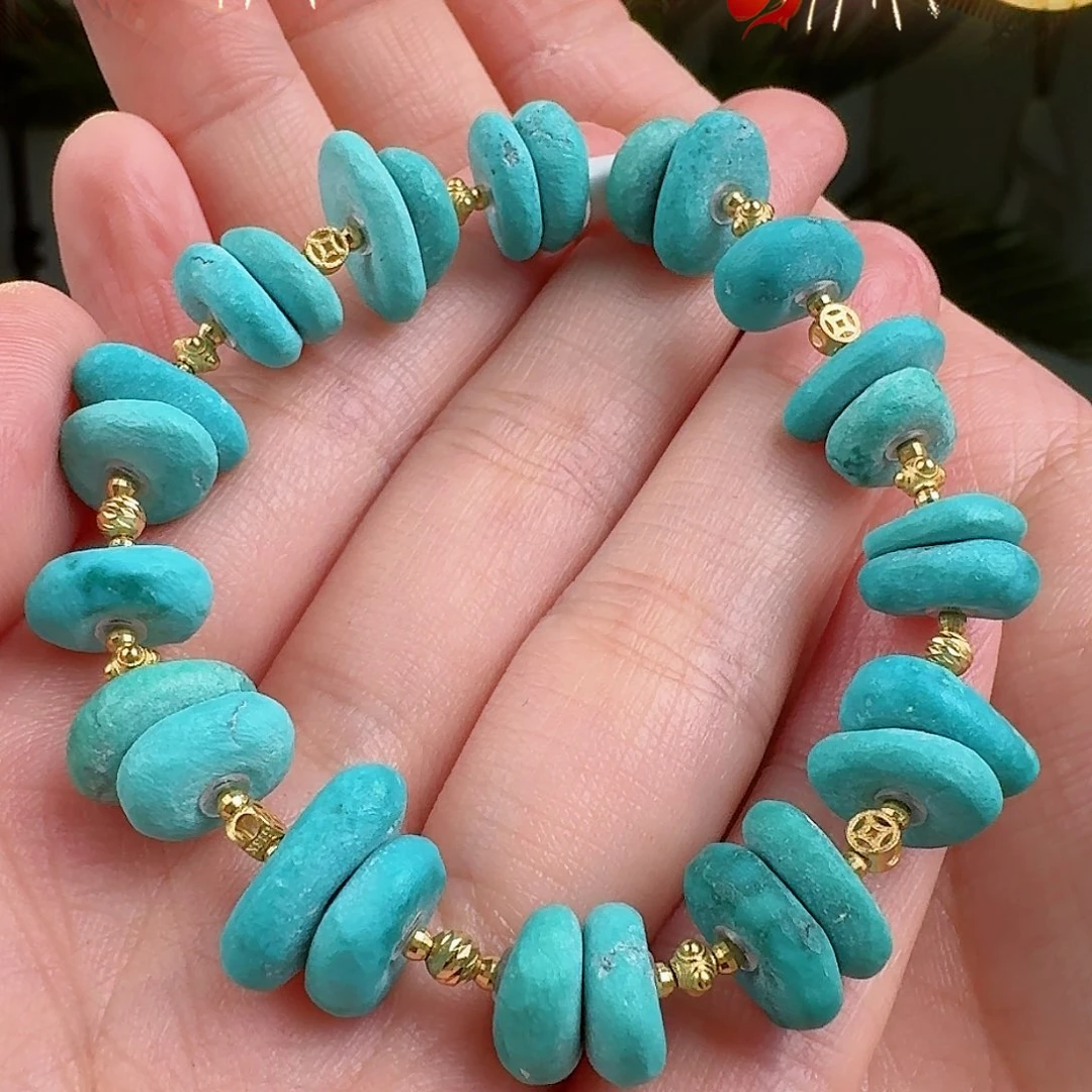 绿松石珠宝奇石18K金镶嵌