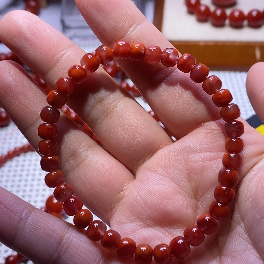 南红玛瑙未镶嵌手串卡6