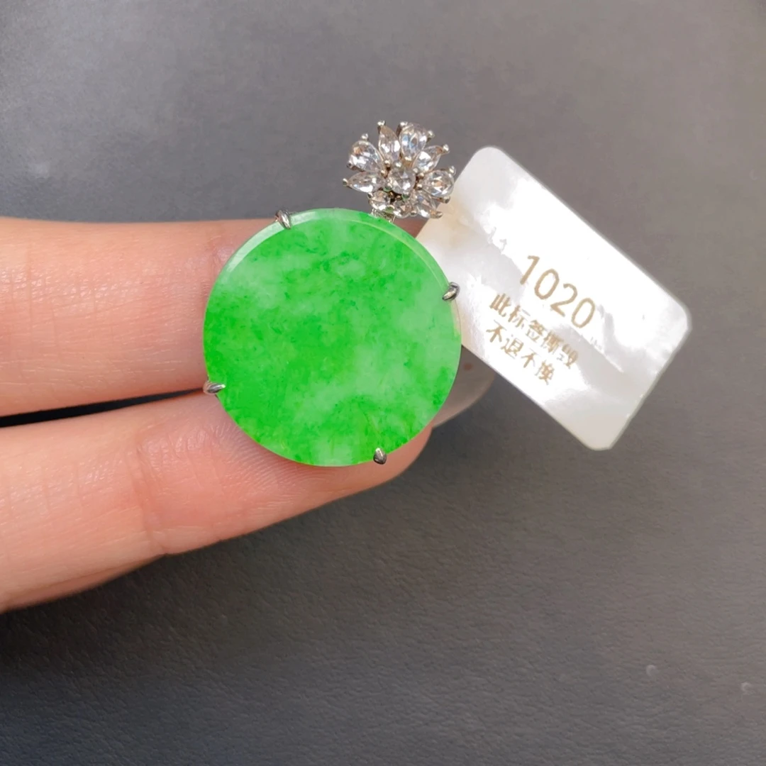 翡翠银S925镶嵌吊坠(不含链)