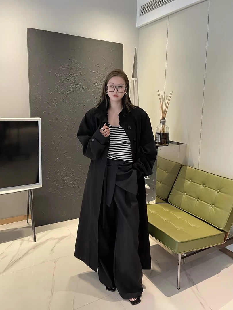 KIOKWANG//时髦精必备 廓形感宽松立领长款风衣外套男女