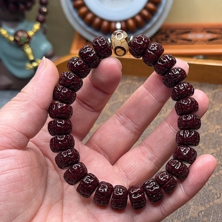 金刚菩提吊坠12mm老盘龙手串