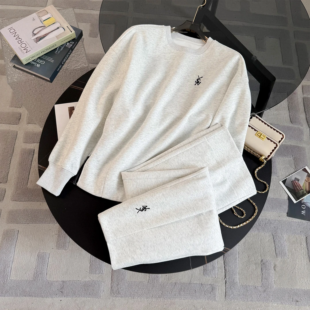 高级感时尚休闲运动套装女秋季新款宽松显瘦圆领卫衣阔腿裤两件套