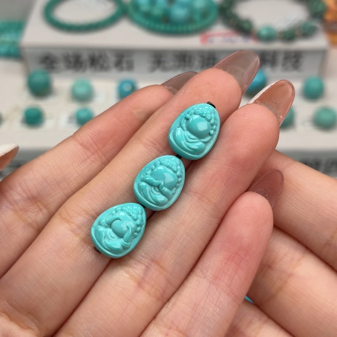 绿松石未镶嵌珠宝奇石三不佛