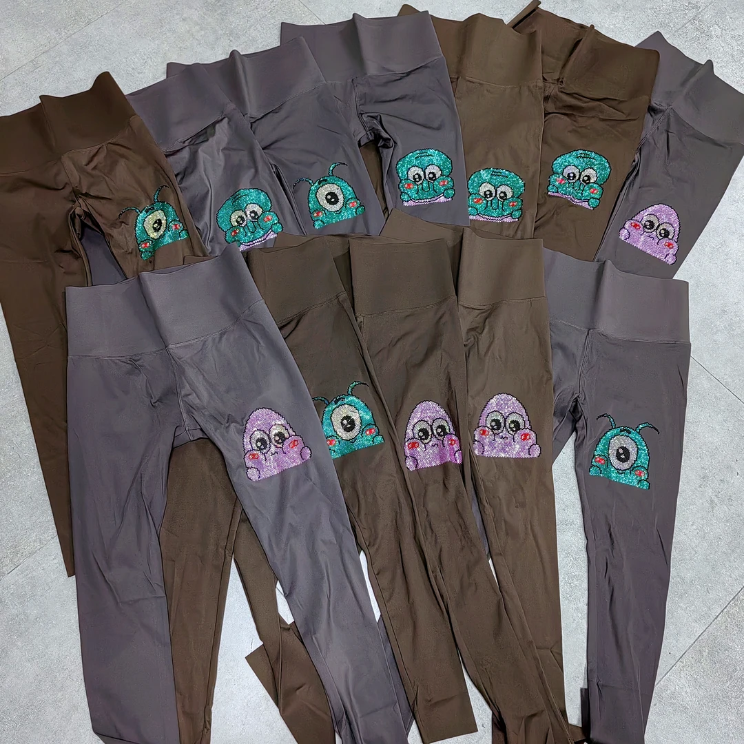 打底裤春季长裤女瑜伽时尚运动弹力烫钻防尴尬秋冬高弹 ZG2508YN