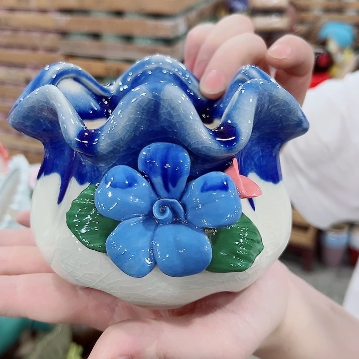 有孔.凑单10元陶瓷花盆发货！