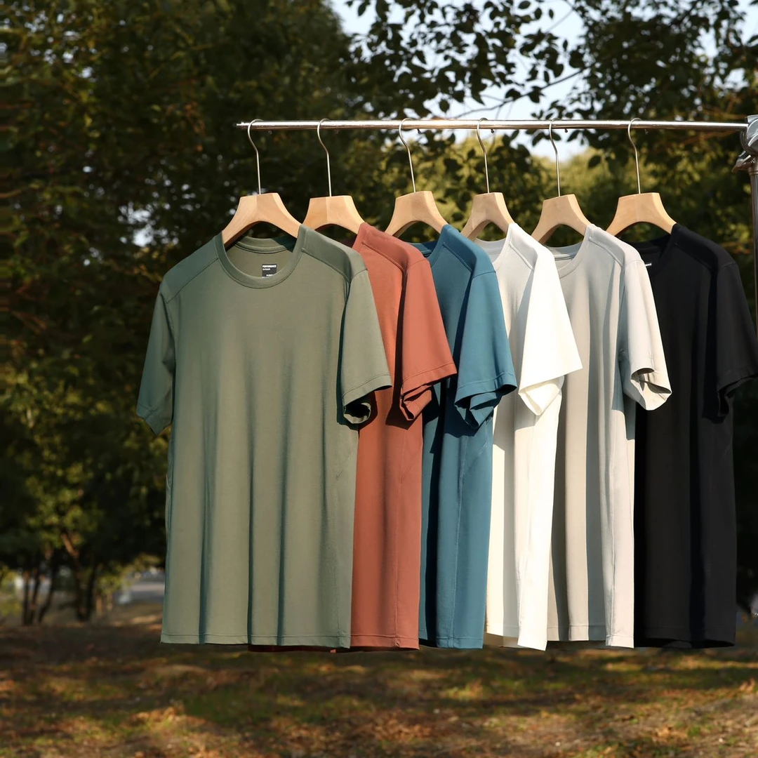 天丝桑蚕丝混纺！材质到顶！吸湿排汗透气速干短袖2833