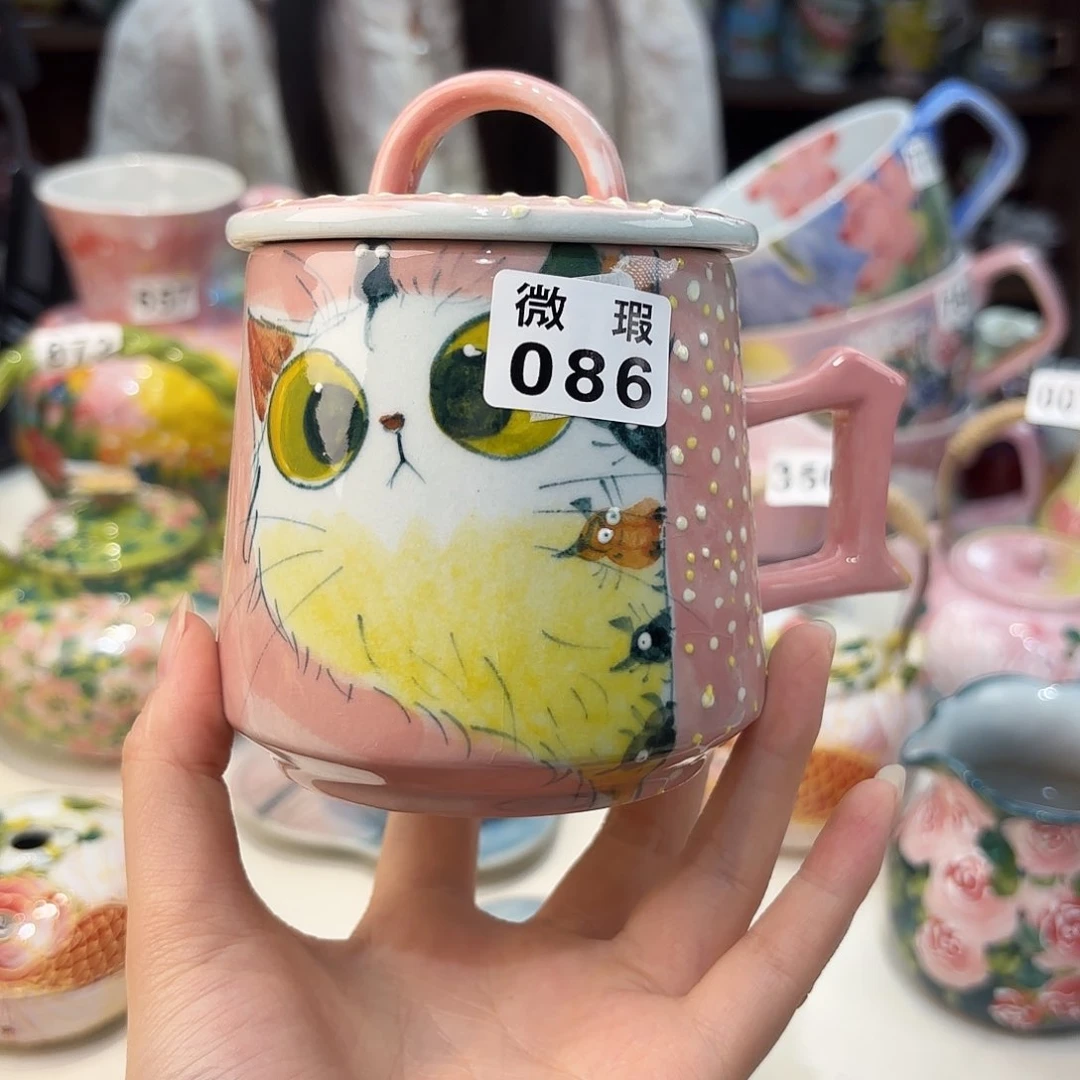 瓷片景德镇手绘高温釉下彩陶瓷茶具