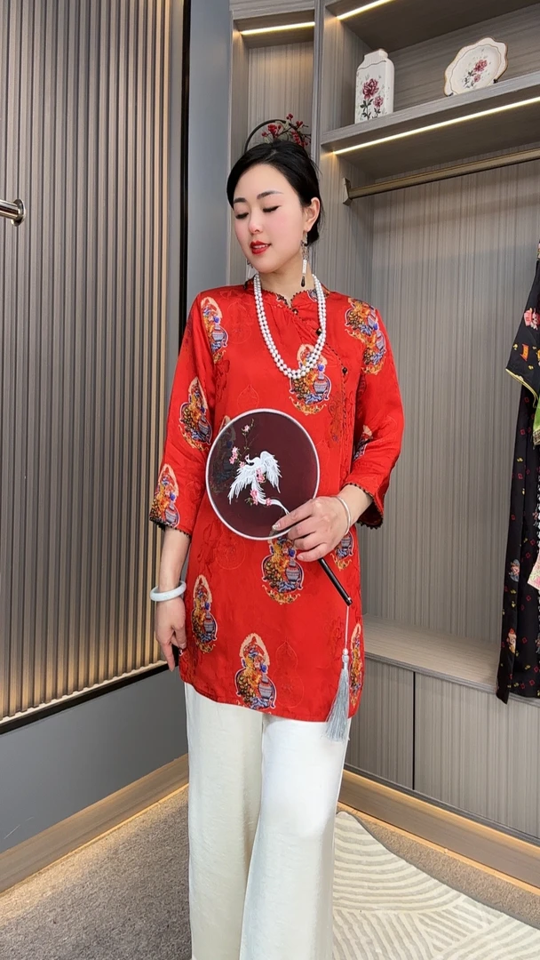 吉祥葫芦202150春季新款新中式复古中国风外套女提花短款上衣