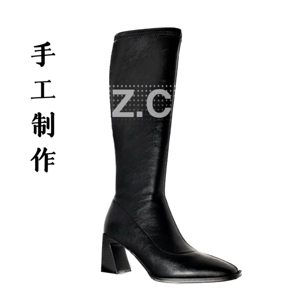【程悦夫妇】手工高定 A-01009轻奢法式设计优雅时装靴高筒靴
