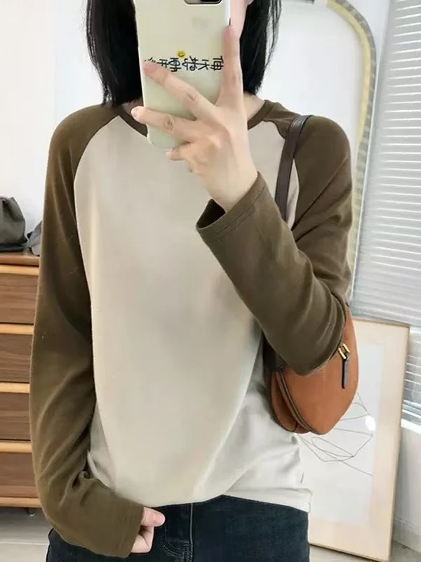 【666】1128/B1351/160 极简风纯色百搭长袖打底衫