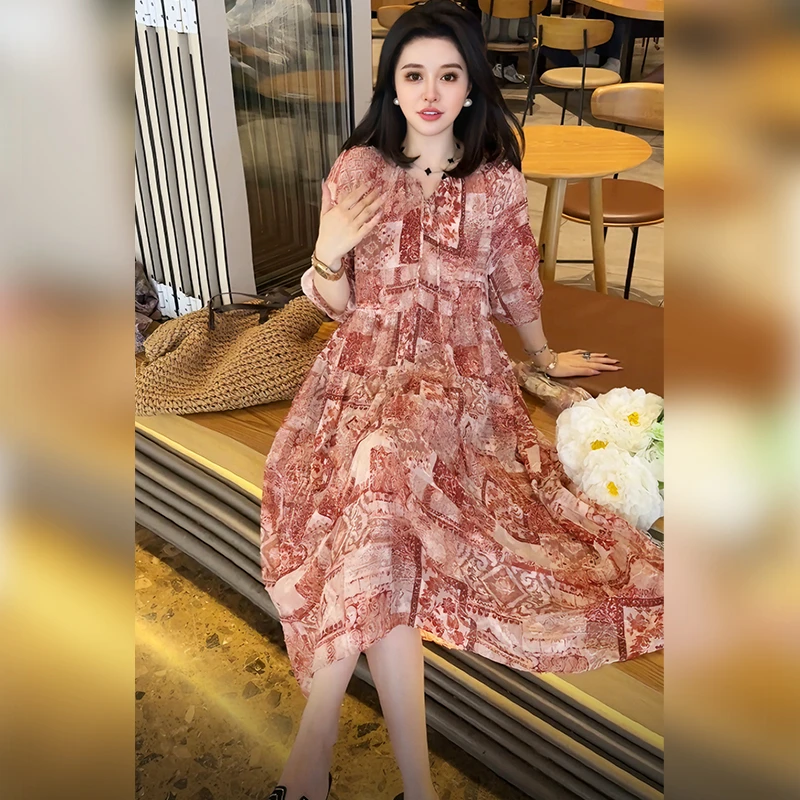 Linda姐高端线【欧若风】新款慵懒高贵气质法式连衣裙AS5LYH0467