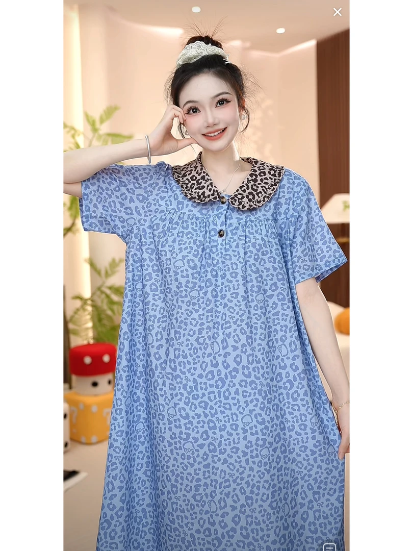 【豹纹kitty】时尚高定轻奢夏季新款睡裙款家居服睡衣女套装甜美