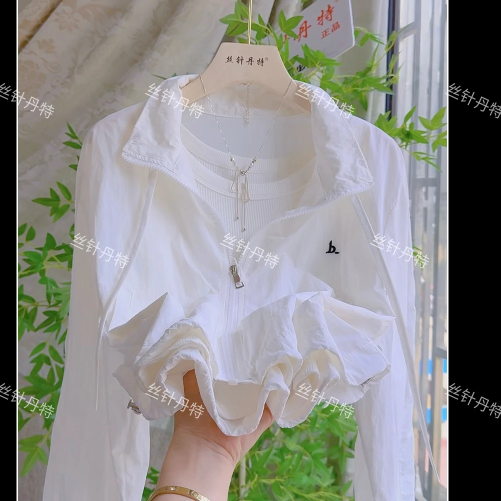 G8809立领防晒衣女夏季薄款外套短款小个子宽松百搭防晒上衣