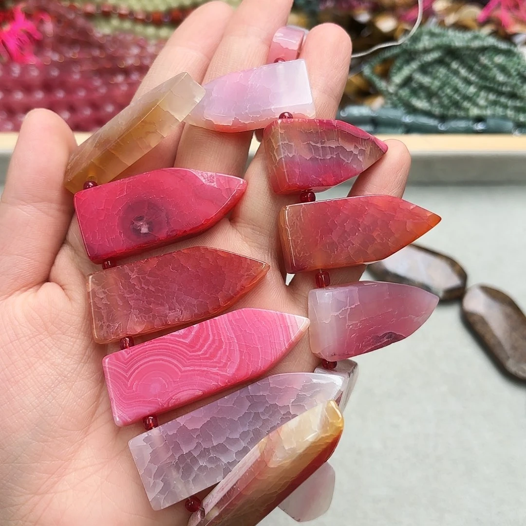 游***鱼玛瑙/玉髓未镶嵌珠宝半成品玛瑙