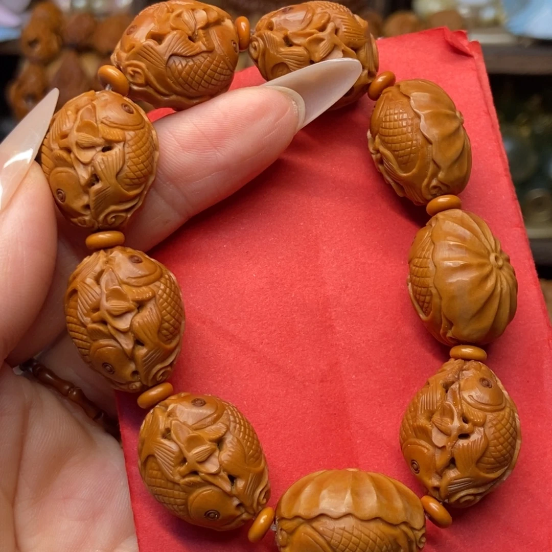 手串/手链橄榄核双鱼戏莲