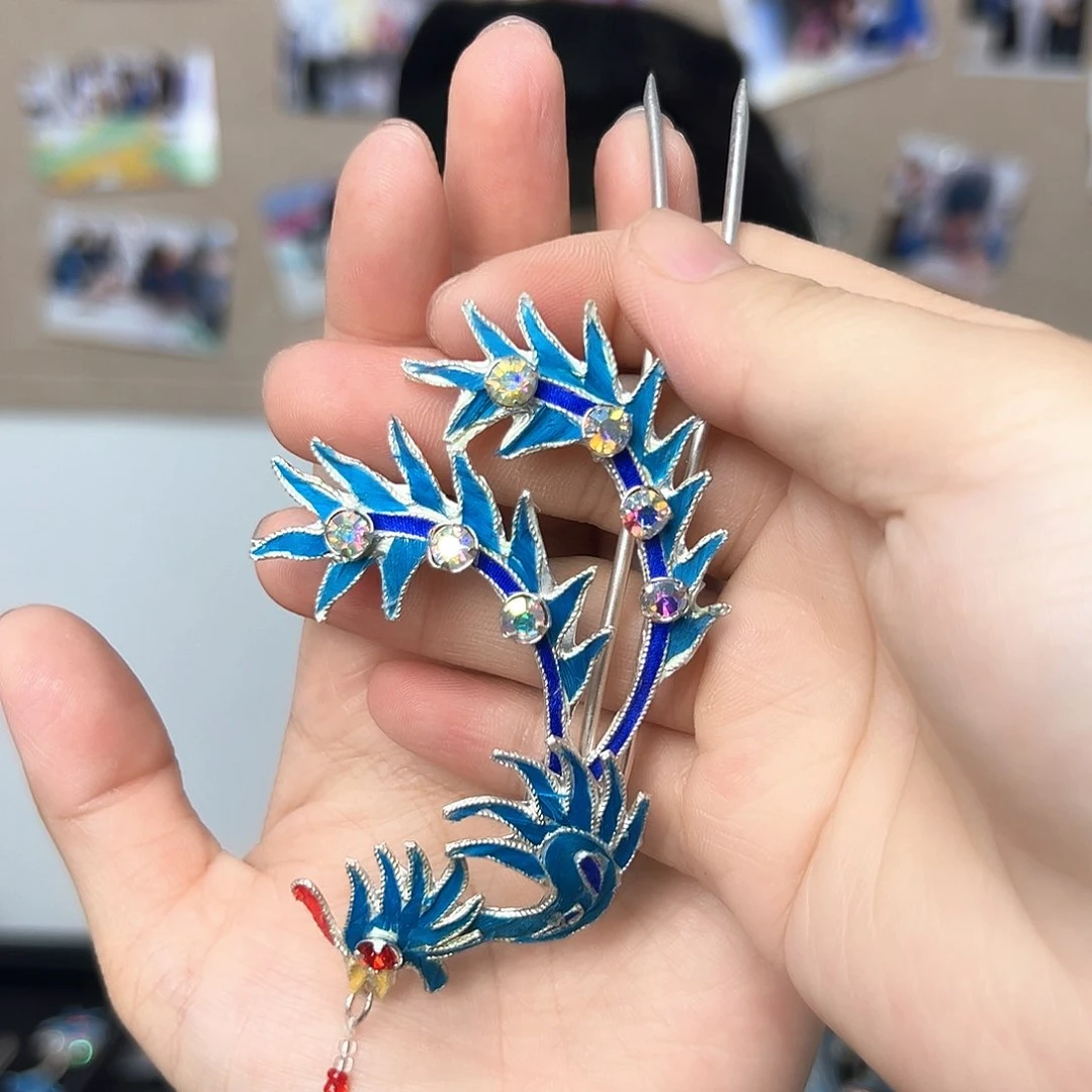 羽毛戏曲点翠头饰小侧凤