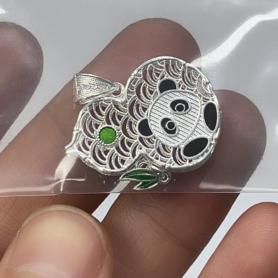 无足银足银花丝吊坠