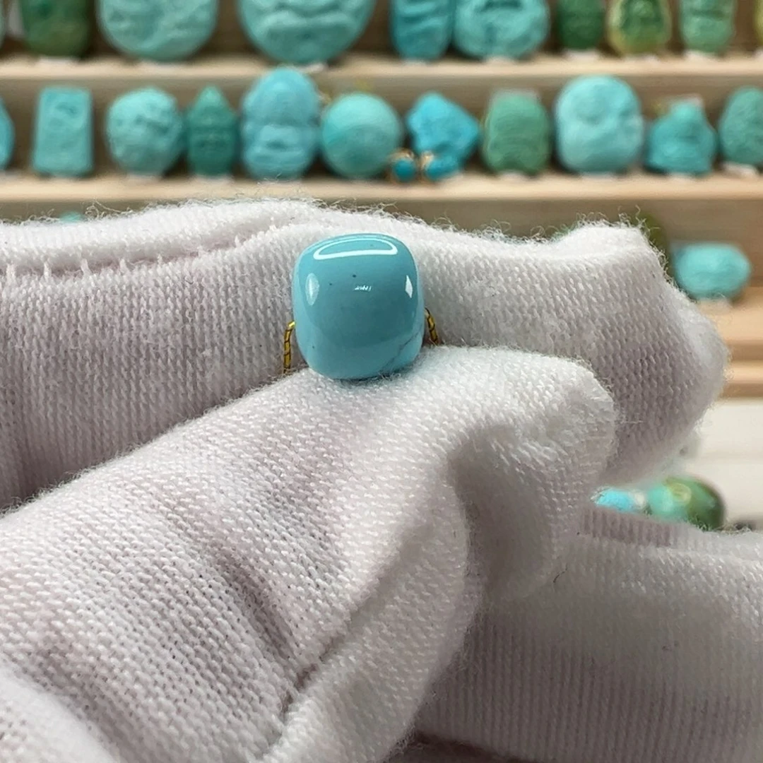 未镶嵌绿松石老型珠7.5x6.7mm