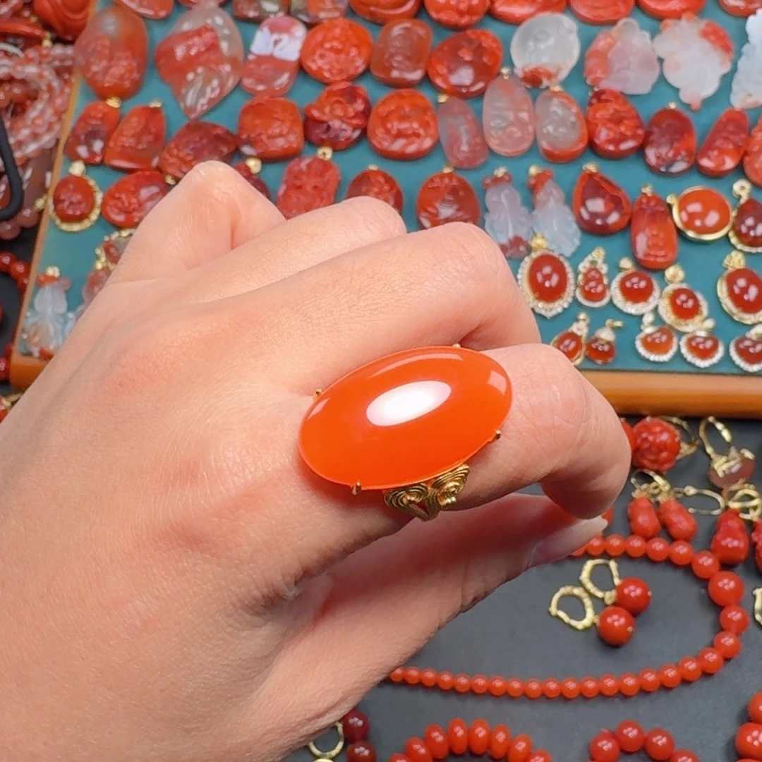 南红玛瑙南红银S925镶嵌