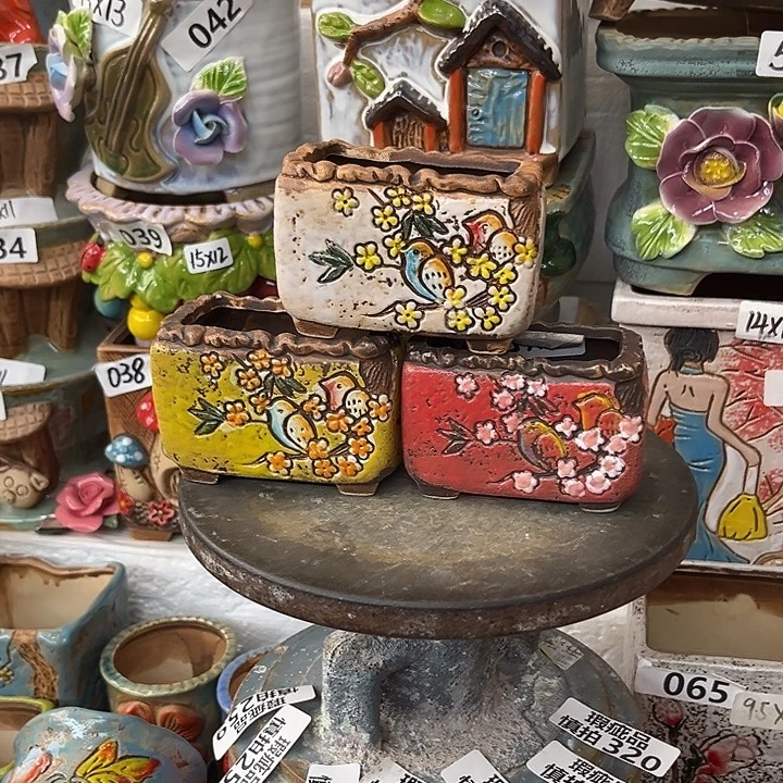 粗陶材质多肉花盆