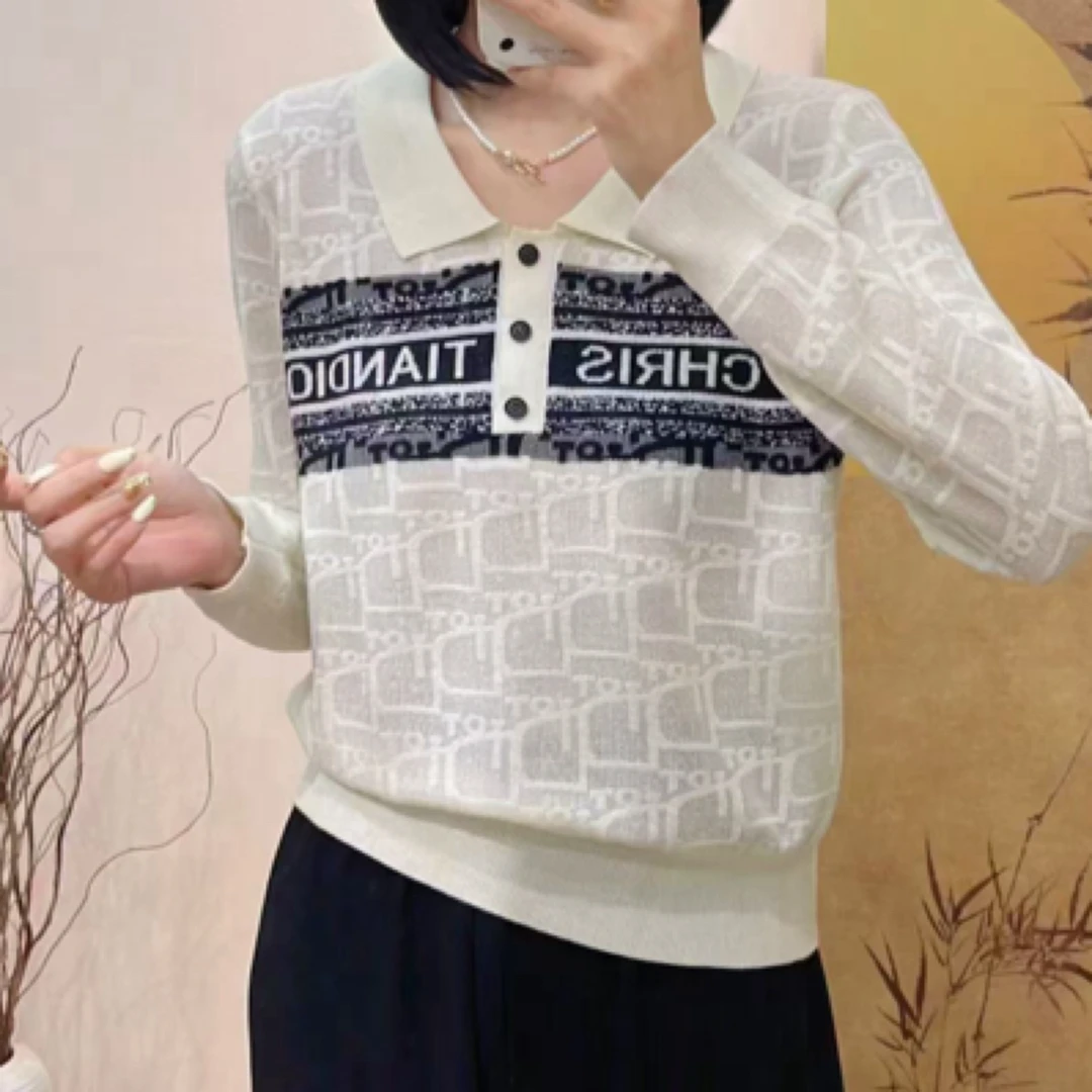 《精致女人》春季新款100%莱赛尔polo领百搭显瘦套头上衣