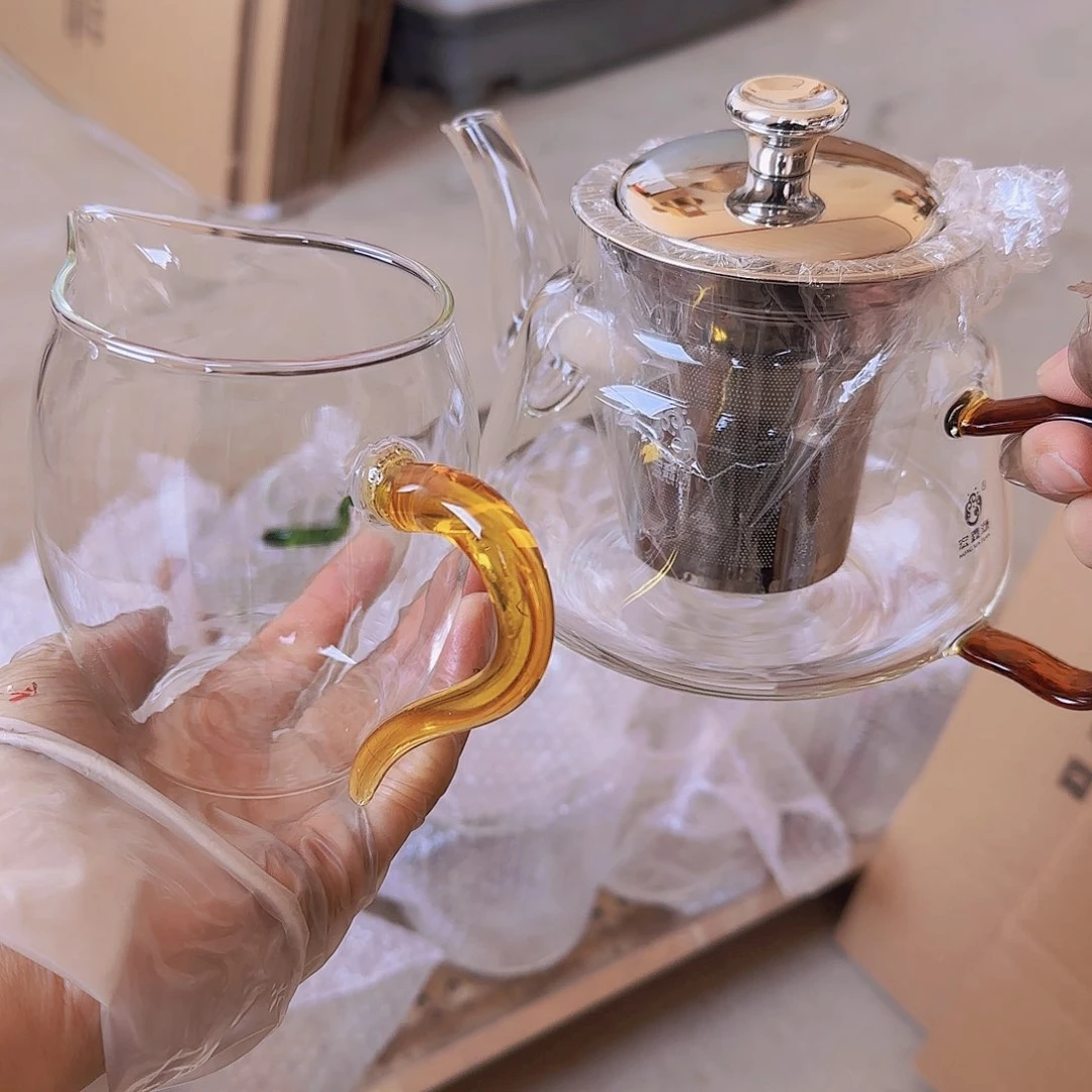 高硼硅玻璃茶水分离款瑕疵H713钢+玲珑黄 B06