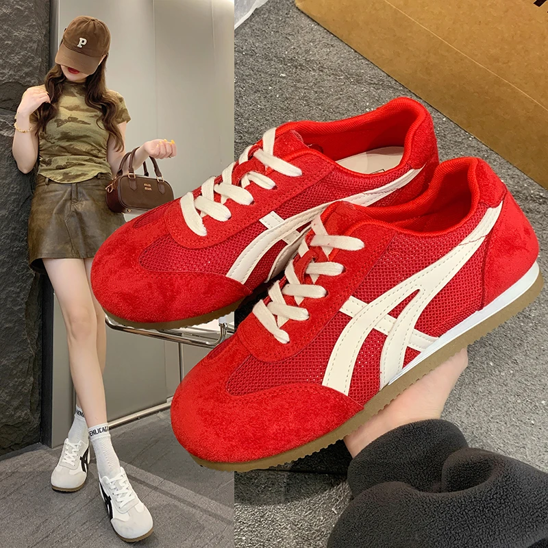 2025年夏季新款圆头隐形网面透气女士德训鞋网红同款休闲阿甘鞋女